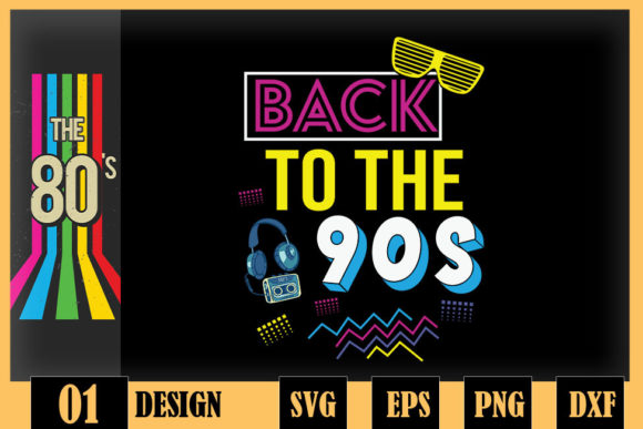 80s Party Costume Vintage Retro Graphics for Crafts