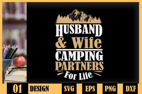 Camping Camper Husband and Wife Graphics for Crafts