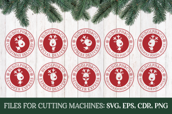 Christmas Stamps Reindeer Express SVG for Graphics and Crafts