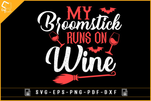 Halloween Broomstick Wine T-shirt Design: Graphics and Crafts Review