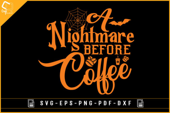 Halloween Coffee Lover T-shirt Design for Graphics and Crafts